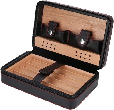 Ручний виготовлений Humidor для сигар, переносна шкіряна сигарниця з кедру, набір для сигар для подорожей та коротких поїздок, сигарниця з кедра на 4 сигари, аксесуари для сигар