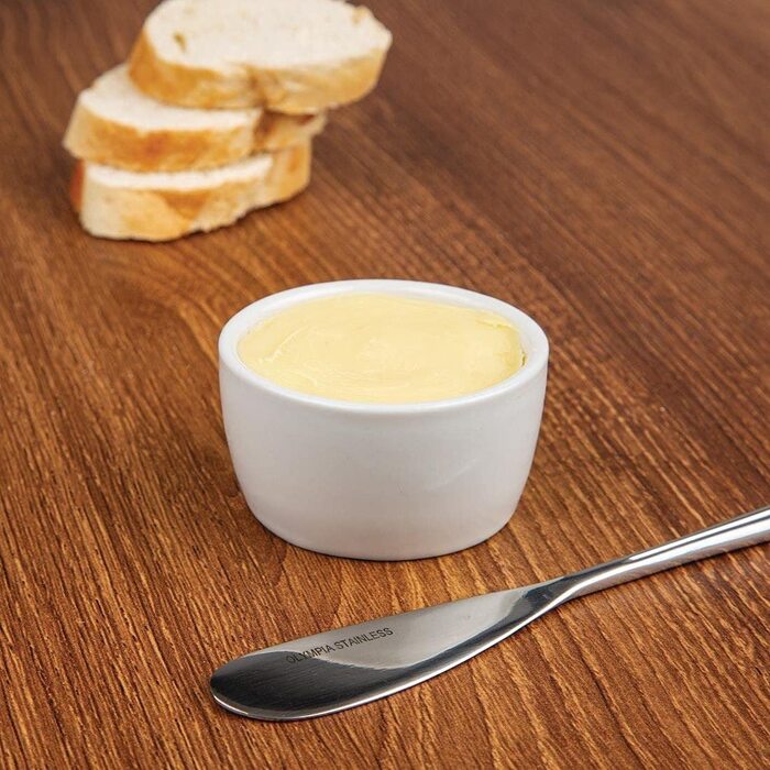 Olympia white butter dishes, 62 mm, porcelain, innovative design, 12 pieces