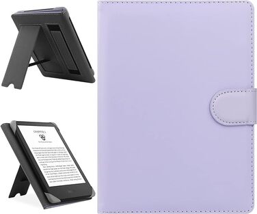 Чохол для Kindle Paperwhite/Kobo Clara HD/Pocketbook/Tolino/Sony E-Reader (6-6.8 дюймів), шкіряний, з підставкою, фіолетовий