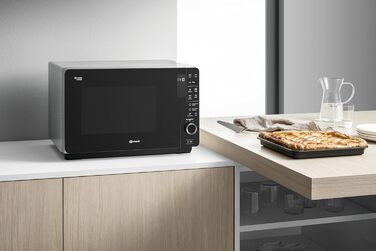 Мікрохвильова піч Bauknecht ExtraSpace Crisp MW 427 SL з грилем та функцією Crisp, 25 л, 800 Вт, срібна