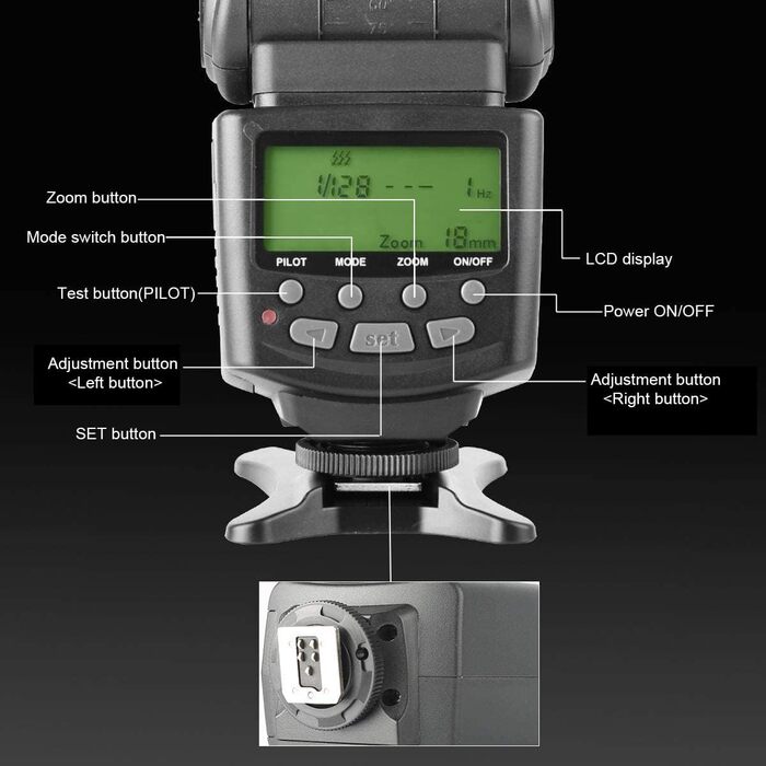 Meike MK430 E-TTL спалах для Canon EOS DSLR: 70D, 77D, 80D, T7i, T6i, T6s, T6, T5i, T5, T4i, T3i, SL2 та інші