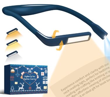 LED лампа на шию для читання Buch синя: книжкова лампа, ліхтарик для в'язання, подарунок чоловікові на Різдво