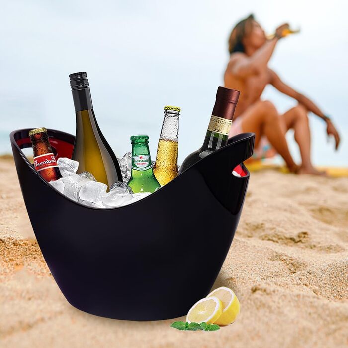 8L Емальований відро для шампанського, відро для льоду, охолоджувач для вина та шампанського, велике відро для льоду, контейнер для фруктів та овочів, кухонний контейнер (ZB-031A)