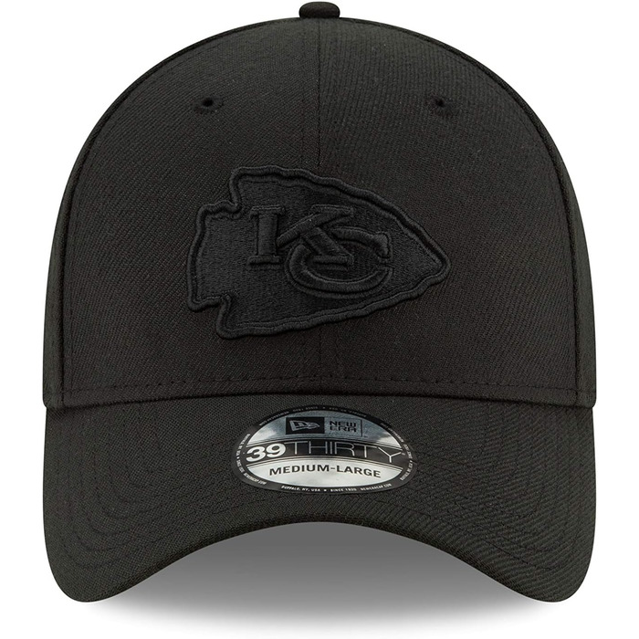 Кепка бейсбольна New Era NFL 39thirty Kansas City Chiefs чорна (S-M) - Офіційна ліцензія