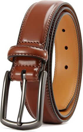 Чоловічий шкіряний ремінь CHAOREN 32 мм для костюма та ділового стилю, ширина 32 мм, коричневий, розмір 103-113 см