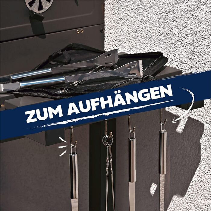 Набір грилю з нержавіючої сталі Essentielles - стійкий до нагрівання та корозії, з практичною сумкою