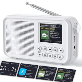 Портативне DAB/DAB+ радіо з Bluetooth 5.0, FM, акумулятором 3000mAh, будильник, еквалайзер, підтримка TF-карт, 2.4
