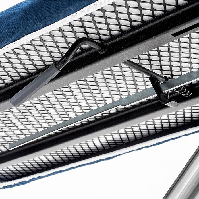 КADAX Розкладне прасувальне прізвисько 120x42 см з алюмінію з підставкою для праски та тримачем для кабелю, регульована висота, з розеткою (Темно-синій)