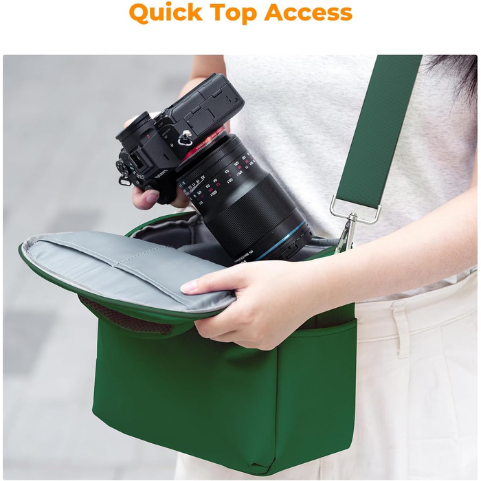 Рюкзак для фотокамери K&F Concept, сумка на плече, підходить для DSLR, SLR, зручна для щоденного використання (зелений)