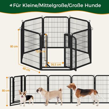 Yaheetech Folding Dog Playpen - 100cm High, 6-Panel, Portable Dog Kennel with Door for Indoor & Outdoor Use - Easy Assembly
