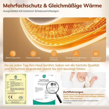 Електрична ковдра Keenstone з 9 рівнями нагріву, автоматичним вимкненням, машинне прання, антрацитовий колір