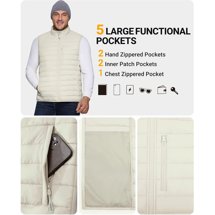 Чоловіча степкова жилетка Outdoor Ventures – легка, пакувальна, для активного відпочинку, бігу, гольфу, походів, їзди на коні (Абрикосовий, XXL)