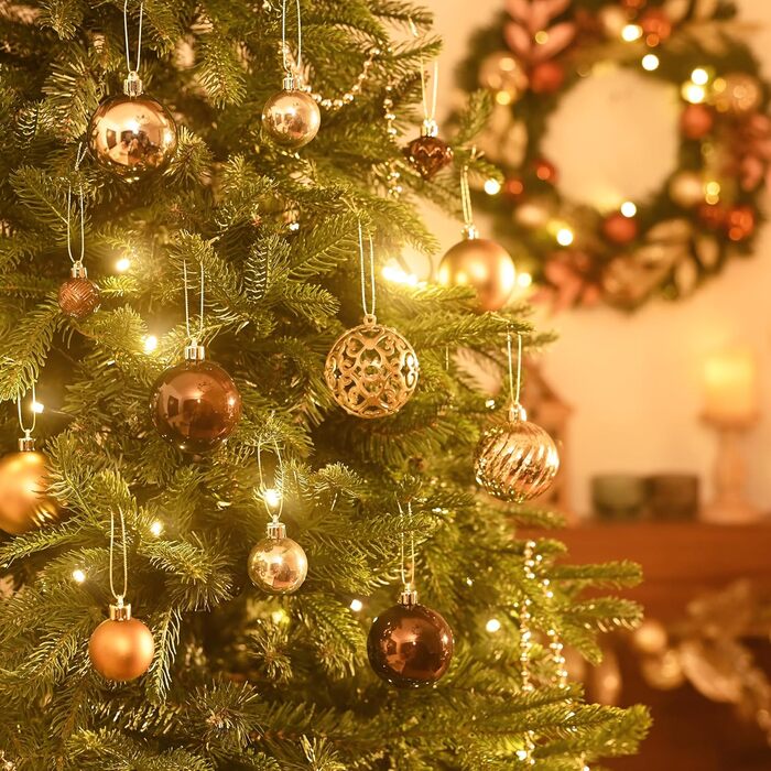 100 прикрас на ялинку Valery Madelyn Bronze - ялинкові кулі з підвісками, подарунковий набір