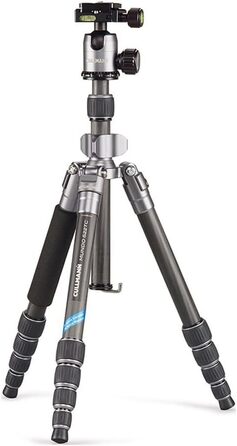 Штатив Cullmann MUNDO 522TC Carbon з кульковою головкою (136 см, 5 кг) срібний - для подорожей