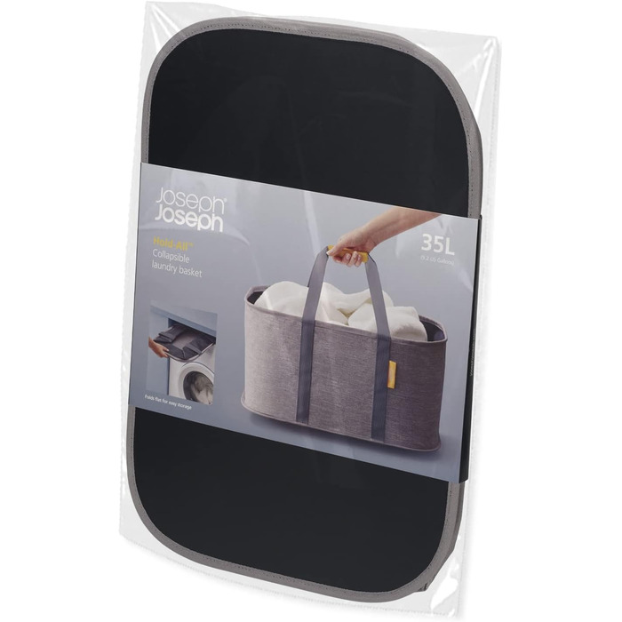 Joseph Joseph Hold-All - Collapsible 35L Laundry Basket Bag, Durable Fabric, Moisture-Resistant - Grey