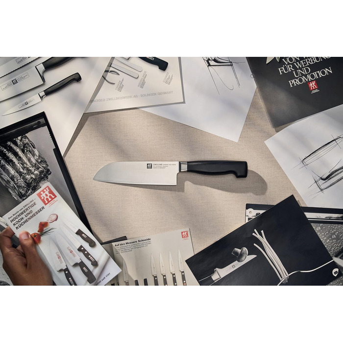 Професійний ніж Сантоку ZWILLING Professional S, нержавіюча сталь, 16 см, чорний