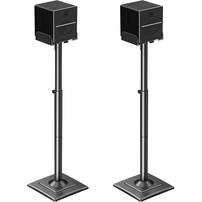 Підставка для колонок ELIVED, регульована висота, з висувною платформою та внутрішнім каналом для кабелів, 5 кг, 1 шт.