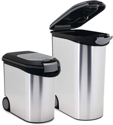 Контейнер для корму Curver Tier-Futter-Container 20 кг, 54 л, чорний/сріблястий, з роликами