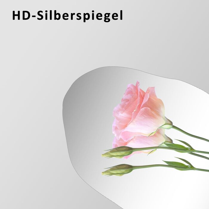 Дзеркало Boromal Spiegel чорне 40x60 см з металевим обрамленням для ванної, туалету, спальні (55x80 см, асиметричний стиль D)