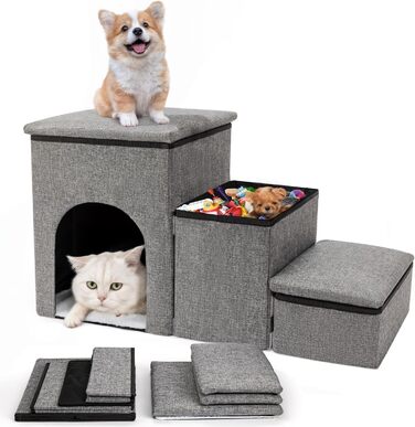 Сходинки для собак FurryPaws: 3-ступенева переносна драбинка для собак до ліжка та дивана, антиковзаюча, для маленьких та великих собак, ідеальна для подорожей