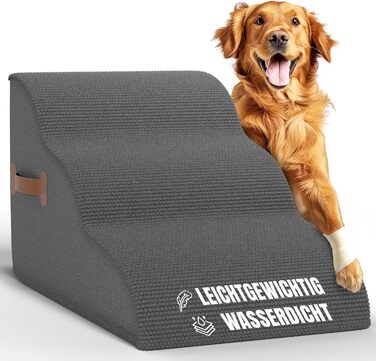 Сходинка для собак Nuraya: 3 сходинки, 40 см, з антиковзким покриттям. Підходить для маленьких собак та котів. Зручна та миється.