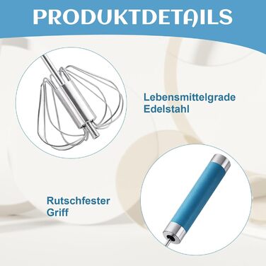 Набір з 2 штук напівавтоматичних міксерів для випічки та приготування їжі на природі, нержавіюча сталь, 10 та 12 дюймів