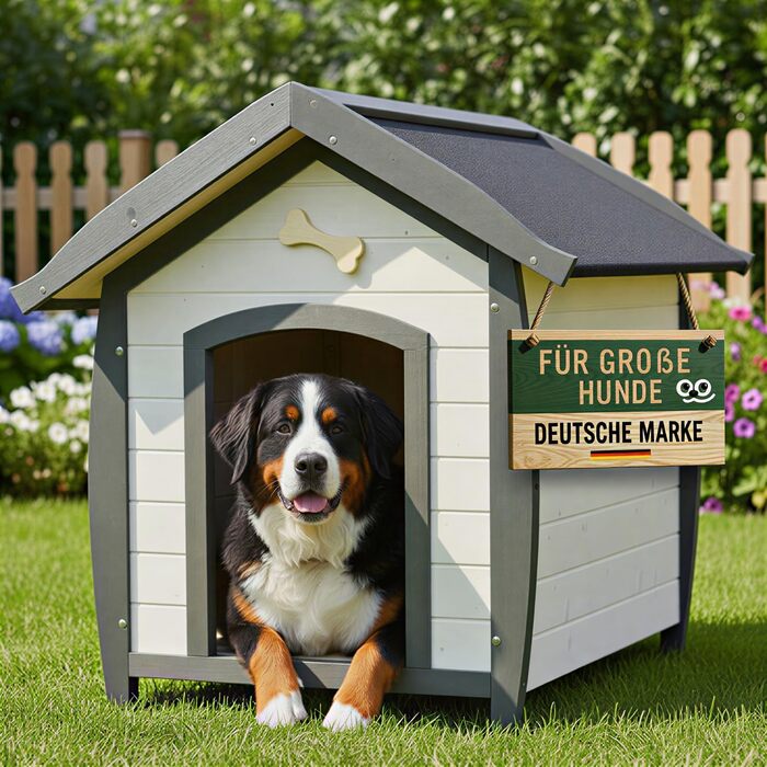 Будка для собак Zooprinz Bella - водовідштовхуюча, з масивного дерева, для вулиці, екологічна фарба, 3 розміри (XL)