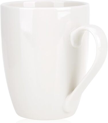 Набір керамічних чашок Com-Four® 6 шт. 350 мл - чайник для гарячих та холодних напоїв, 12 шт. - сучасний дизайн, кольорові ручки, блакитний/зелений/сірий