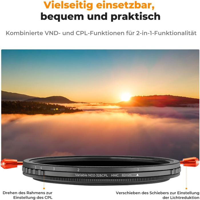 Фільтр K&F Concept Nano-K Serie 67mm 2-в-1: ND та CPL (Поляризаційний)