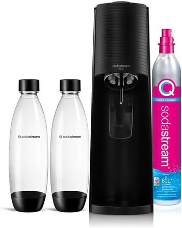 SodaStream Aqua Fizz Terra: комплект з 2 пляшок 1 л, балон CO2 Quick Connect (60 л), чорний матовий