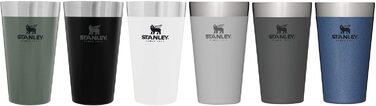 Термокружка Stanley Adventure Stacking Bierkrug 473 мл з нержавіючої сталі, зелений колір, з подвійними стінками, вакуумна ізоляція, BPA-Free, для зберігання напоїв холодними до 4 годин, можна мити в посудомийній машині