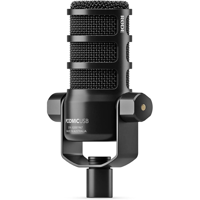 Rode PodMic USB – професійний подкаст-мікрофон з настільним тримачем Keepdrum MS138 (чорний/білий)