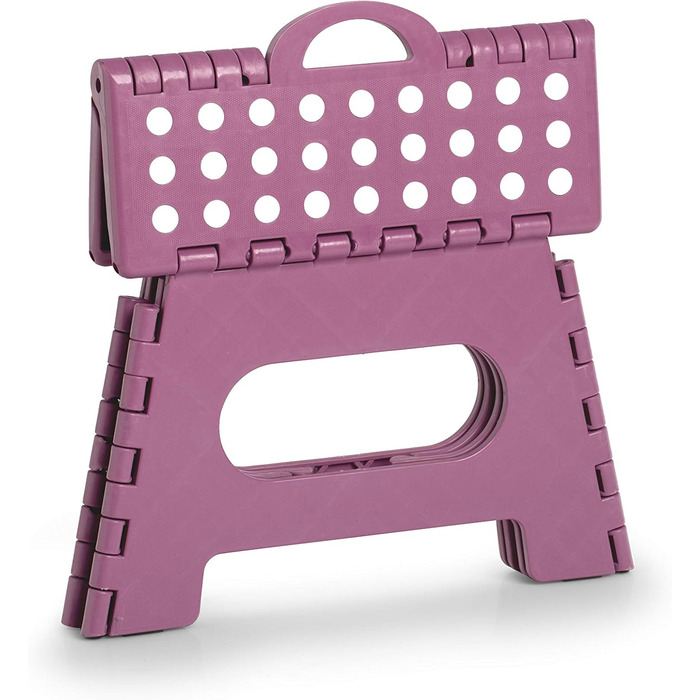 Складний стілець Zeller 13037 Premium, пластиковий, розкладний, витримує до 150 кг, сертифікат TÜV, розмір 35x28x22 см, колір Ягода