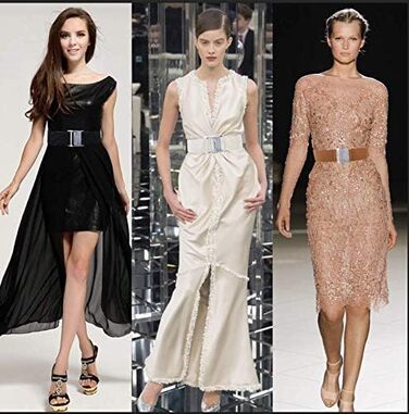 Жіночий еластичний широкий пояс для талії з металевою пряжкою, 7.5 см, рожевий (для талії 32-35/36-39 дюймів)