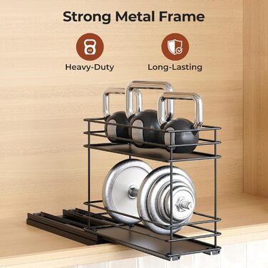 Організатор для спецій Orimade, висувна полиця для спецій, 3 шт., чорний