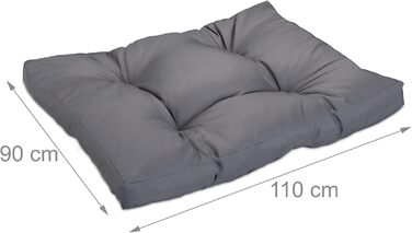 Крісло-ліжко для собак Relaxdays, 110 x 90 см, м'яке ліжко для великих собак, вологостійке, миється, сіре
