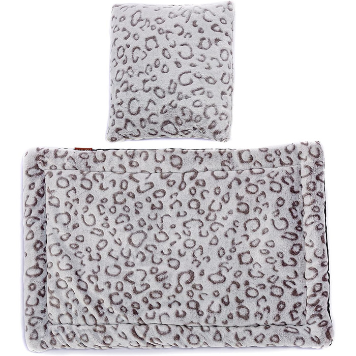 М'яка ковдра для собак та котів Raikou з плюшевою подушкою, 120x85 см, леопардовий принт