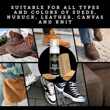 Care & Cool Cleaning Set for Suede and Nubuck, 142 g, restores color and vibrancy to shoes, boots, clothing, and furniture. Includes a high-quality boar bristle brush, Hi-Tech cloth, and...