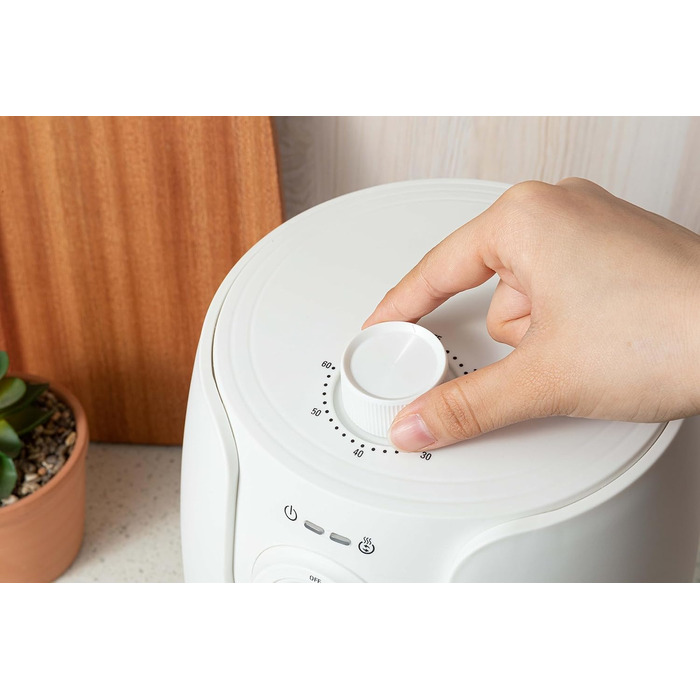 Фритюрниця без олії Mini 1.8L з таймером та функцією підігріву | Airfryer 1200W | Економія енергії та швидкість | Біла