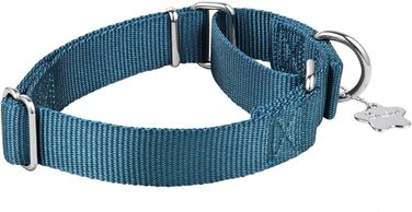 Нашийник для собак Dazzber Martingal, регульований, міцний, анти-витягування, нейлон, для великих/середніх/маленьких собак (L(42-66см), Haze Blue)