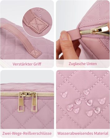 Косметичка для подорожей Wandering Nature для жінок: велика, водонепроникна, з відділенням для пензликів, рожева (патент)