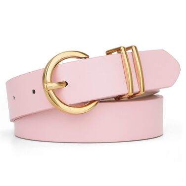 Жіночий шкіряний ремінь JasGood з золотою пряжкою, 120 см (підходить для талії 91-105 см)