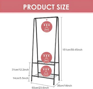 Стійка для одягу на коліщатках, чорна - для зберігання одягу