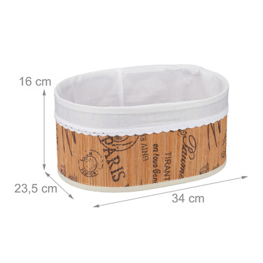 Relaxdays Bamboo Bread Box with Fabric Insert