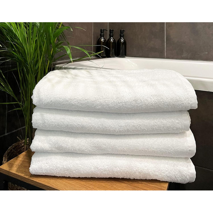 ZOLLNER 5-Piece Bath Towel Set, Bath Towels, 100x150 cm, Cotton, White 100 x 150 cm