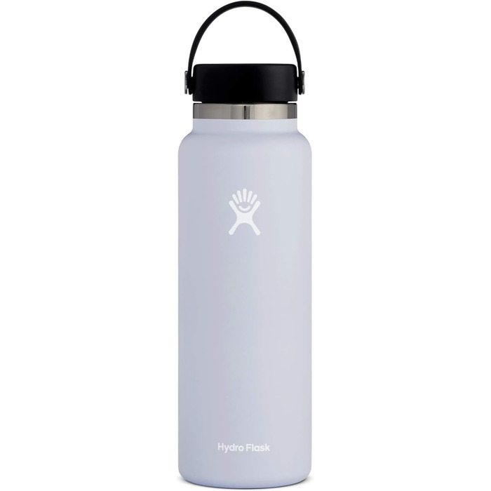 HYDRO FLASK - 1180ml (40oz) Water Bottle - Insulated Stainless Steel Water Bottle - Sports Bottle with Leak-Proof Flex Cap Lid & Strap - Dishwasher Safe Thermos - Wide Mouth Opening - (Fog, 1183 ml)