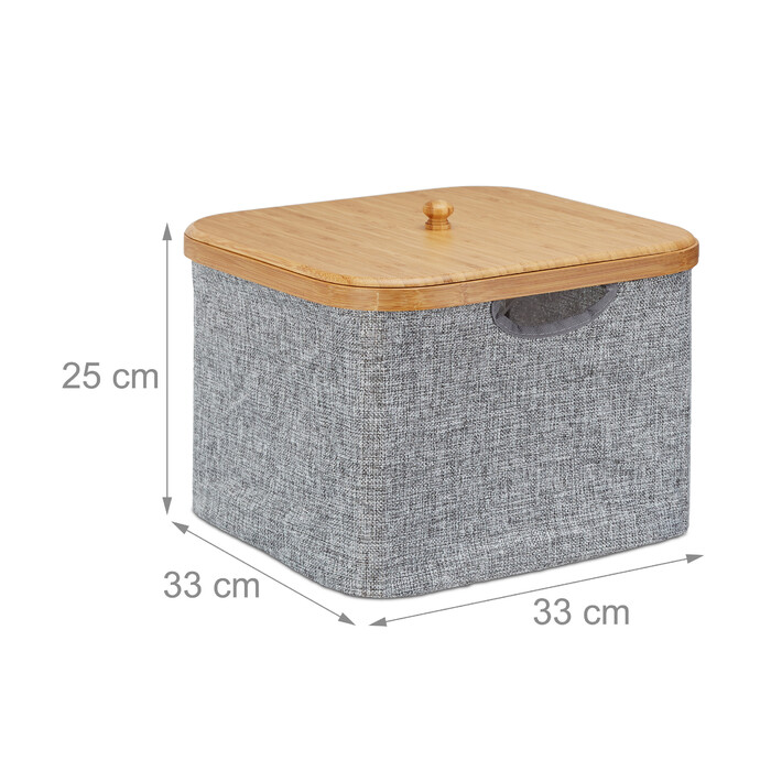 Relaxdays Fabric Storage Basket - Grey