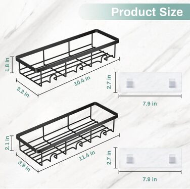 Органайзер для душу Oasiteege: 2 шт. - тримач для шампуню, полиці для зберігання, кріплення на присоску для ванної, кемпінгу, декору ванної кімнати