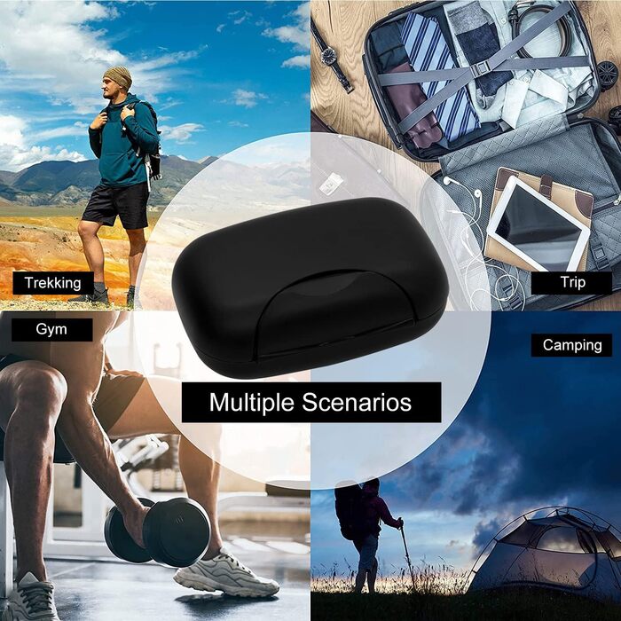 Водонепроникна мильниця для подорожей, пластикова мильниця для твердого мила, мильниця для ванної кімнати (Чорний & Прозорий, 2)