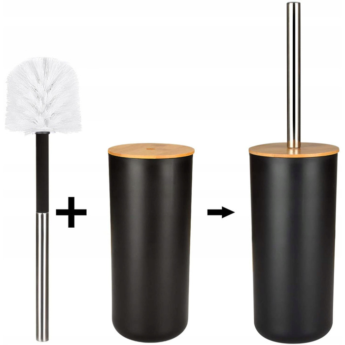 Елегантний набір для ванної кімнати 6в1: дозатор для мила та тримач для паперу, чорний